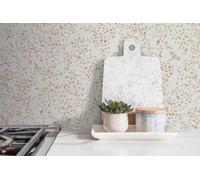 Motivo Floral Papel de Pared Pintado Con Luz Goldenen Toques - Crema, Beige,