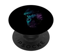 Motivo Gorilla Zoo, Amante de los Animales, Safari, Bosque y Vida Silvestre PopSockets PopGrip Adhesivo
