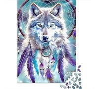 Motivo Lobo Juego de Puzzle 1000 Piezas Puzzle para Adultos Papel Atrapa Sueños Relajación Regalo Familiar 38x26cm/1000pcs