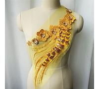 Motivos de Encaje Aplique, Apliques de encaje con borlas de lentejuelas y bordado for vestido, cuello de malla, parche for coser