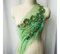Motivos de Encaje Aplique, Apliques de encaje con borlas de lentejuelas y bordado for vestido, cuello de malla, parche for coser