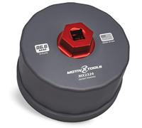 Motivx Tools MX2326-US - Llave de filtro de aceite de aluminio mecanizado CNC de precisión de 86,6 mm, 16 flautas, compatible con la mayoría de motores BMW y Volvo con tapas de filtro de aceite estilo
