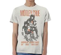 Motley Crue World Tour 1983 Rock Oficial Camiseta para Hombre (X-Large)