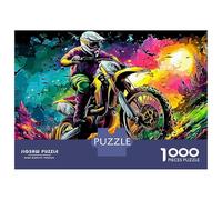 Moto 1000 Pieces Precise Interlocking Arte Dirt Bike Jigsaw for Teens Digital Detox Travel Friendly Puzzle Stay at Home Fun 38x26cm/1000pcs