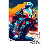 Moto 1000 Piezas Papel Arte de Bicicleta de Carrera Puzzle para Adultos Portátil Fácil De Almacenar Noche De Juegos En Familia Desafiante Y Divertido 70x50cm/1000pcs