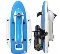 Moto acuática inflable con motor eléctrico con propulsión subacuática de 500 W y batería de 10000 mAh, scooter de agua para padres e hijos para 1-2 personas, 130 minutos de tiempo de funcionamiento