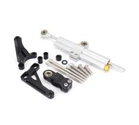 moto amortiguador manillar Compatible Con CB1000R 2018-2022 2023 Kit De Soporte De Montaje Del Amortiguador De Dirección Estabilizador De Motocicleta Accesorios Universales(Silver-Black)