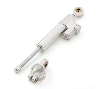 moto amortiguador manillar Compatible Con CBR600RR 2005-2006 Kit De Montaje Del Estabilizador Amortiguador De Dirección Motocicleta Piezas Accesorios Universales Ajustables(Silver)