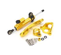 moto amortiguador manillar Compatible Con CBR600RR 2007-2016 Kit Soporte De Montaje Del Amortiguador Estabilizador De Dirección Motocicleta Accesorios Universales Ajustables(Yellow)