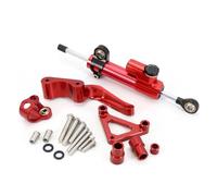 moto amortiguador manillar Compatible Con Ducati Para Monster 696 795 796 A Partir De 2008 Estabilizador Del Amortiguador De Dirección De Motocicleta Kit Soporte Montaje Universal(Red)