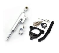 moto amortiguador manillar Compatible Con Z800 2013 2014 2015 2016 Kit Montaje Soporte Del Amortiguador Estabilizador De Dirección Para Motocicletas Accesorios Universales Ajustables(Silver)