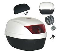 Moto Baul Scooter Top Box 28 litros con Respaldo Sym Blanco