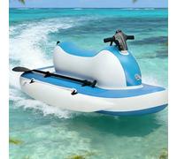Moto de Agua Hinchable para 2 Personas con Motor | Scooter Acuático Kayak 3 en 1 | Potencia de 500W 10Ah | Control Remoto de Muñeca | Portátil para Aventuras en Lago y Playa Unpowered