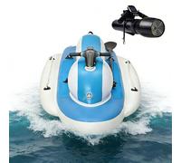 Moto de Agua Inflable 3 en 1 con Motor de 500 W - Propulsión Subacuática, Kayak Inflable y Embarcación Motorizada, Barco de PVC Drop-Stitch Portátil para Adultos, Listo para Agua Salada Powered