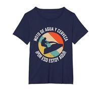 Moto De Agua y Cerveza por eso Estoy aquí - Moto de Agua Camiseta, Mujer Tallas Grandes, Azul Marino, 4XL Grande
