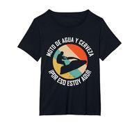Moto De Agua y Cerveza por eso Estoy aquí - Moto de Agua Camiseta, Mujer Tallas Grandes, Negro, 5XL Grande