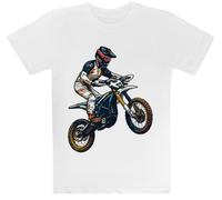 Moto De Cross Eléctrica Surron Camiseta Blanca para Niños Camiseta De Manga Corta para Niños Kids White tee Children Short Sleeve T-Shirt