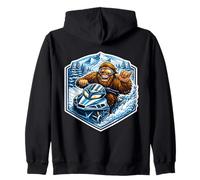 Moto de Nieve Sasquatch Pie Grande Nieve Trineo Amante Big-Foot Shaka Sudadera con Capucha