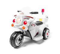 Moto de Policía ATAA Peggy 6v - Blanco- Moto eléctrica de 3 Ruedas para niños y niñas con luz, Sirena y bateríad de 6V