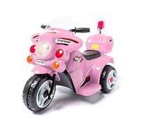 Moto de Policía ATAA Peggy 6v - Rosa-Moto eléctrica de 3 Ruedas para niños y niñas con luz, Sirena y bateríad de 6V