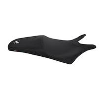 Moto Discovery Funda de Asiento Compatible con Honda CB600F Hornet 2007-2013 Color Negro con Costuras Negras y Logo Blanco (B)