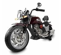 Moto eléctrica Infantil 12v marrón Grande Resistente con Motores Dobles Luces LED claxon música Bluetooth ATAA American Chopper