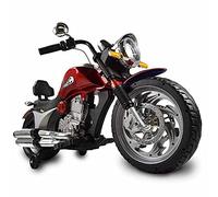 Moto eléctrica Infantil 12v roja diseño Chopper Tipo Harley con batería Potente Luces LED música USB MP3 ATAA American Chopper