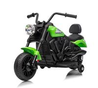 Moto eléctrica infantil, 6 V, coche eléctrico para niños, con música y luces, arranque progresivo y suspensión, moto ligera para niños, con 2 ruedas de entrenamiento para 3-6 años