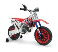 Moto Eléctrica Niños 3-6 Años CR 6V Blanca - Moto a Batería para Niños con Ruedas Entrenamiento - Puño Acelerador - 5-6 km/h - Batería Litio con 2h Autonomía - INJUSA