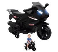 Moto Eléctrica Niños 6V Luces Sonido Ruedas Estabilizadoras Negro 18-36 Meses