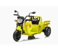 Moto Eléctrica para Niños 12V con Remolque y Pala, Triciclo Eléctrico Infantil con Mando 2,4G, Doble Motor, Velocidad Ajustable, Pantalla De Batería, Luces LED, Música y Bluetooth, para Niños 3+ Años