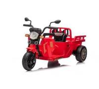 Moto Eléctrica para Niños 12V con Remolque y Pala, Triciclo Eléctrico Infantil con Mando 2,4G, Doble Motor, Velocidad Ajustable, Pantalla De Batería, Luces LED, Música y Bluetooth, para Niños 3+ Años