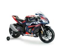 Moto Eléctrica para Niños 3-6 Años Honda Competición 12V - Moto a Batería para Niños con Ruedas de Entrenamiento - Luces y Sonidos - Licencia de Marca - INJUSA