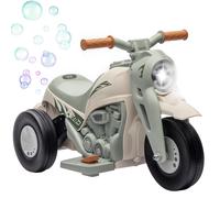 Moto eléctrica para niños, motos infantiles de 6V con música, burbujas, 2,5-3 km/h, para niños de 2 a 5 años Cream white