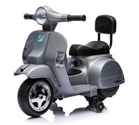 Moto eléctrica para niños P i a g g i o m i n i n i s p a Small PX 6 V - Con MP3, USB, sonidos realistas, luces LED - Mini Scooter eléctrico para niños de 3 a 5 años - Diseño original Vespa (GRIS)
