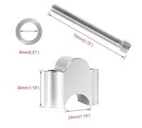 Moto Elevador Manillar 1 Par 28 Mm 1 1/8" 22 Mm 7/8" Abrazaderas Universales Manillar Motocicleta(Chrome,28mm)