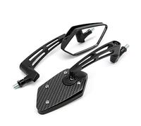 Moto Espejo Lateral Ajustable Ángulo Espejo Retrovisor 8mm 10mm para Moto Scooter Cafe Racer Bobber (A)