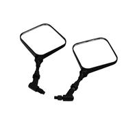 Moto Espejo Retrovisores Espejo retrovisor lateral para motocicleta para, de 10 mm, cuadrado, negro, doble deportivo, con carcasa de cristal transparente