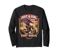 Moto Freak Funny Motorbike Lover Dirt Bike Rider American MX Manga Larga