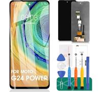 Moto G04 - Kit de reparación de pantalla LCD de repuesto para Motorola Moto G24 para Moto G04/G24/G24 Power LCD Touch Screen Digitalizador Kit de reparación negro XT2421-2 XT2423-1 sin marco (negro)