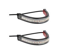 Moto indicador Luces Tira de Luces LED señal Giro Universal para Motocicleta DRL, Intermitentes Blancos y ámbar, Barra luz Ajustable 12 V para 2 Piezas