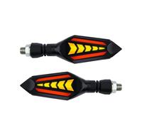 Moto Indicadores 2 Uds Motocicleta Luz De Señal De Giro Izquierda Y Derecha Que Fluye Flash Diseño De Flecha Luces Indicadoras Circulación Diurna 12V 10mm(Red)