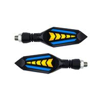 Moto Indicadores 2 Uds Motocicleta Luz De Señal De Giro Izquierda Y Derecha Que Fluye Flash Diseño De Flecha Luces Indicadoras Circulación Diurna 12V 10mm(Blue)