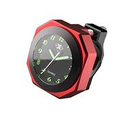 Moto Manillar Montaje Fresco Estilo Noctilucente Reloj Dial Reloj de Cuarzo Moto Luminoso Reloj de Aleación Medidor de Tiempo Reloj Resistente al Agua (rojo)