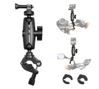 Moto Manillar Soporte Compatible con Insta360 X5-X, Moto Espejo Abrazadera con 360°Rotación Cabezal Esférico Compatible con Gopro 12-3, 0.28"-1.41" Poste Soporte Compatible con dji OSMO 360,Nano