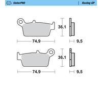 Moto-Master Trasero Pro Carreras Gp Sinterizadas Pastillas Freno Para Suzuki 250