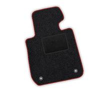moto-MOLTICO Alfombrilla de coche para conductor de coche, de terciopelo, para Toyota Corolla Verso 2004 - 2008 - Juego de 1 pieza - Alfombrillas negras con costuras rojas