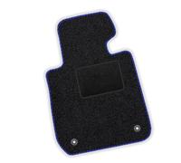 moto-MOLTICO Alfombrilla de coche para conductor, de terciopelo, para Porsche Cayenne I 2002-2010, juego de 1 pieza, color negro con costuras decorativas azules
