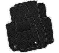 moto-MOLTICO Alfombrillas de coche de terciopelo para Renault Laguna I Lift 1998 - 2001 - Juego de 4 piezas - Alfombrillas negras con costuras decorativas negras
