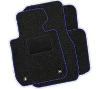 moto-MOLTICO Alfombrillas para coche - Terciopelo para Toyota Verso 2009 - 2018 - Juego de 4 piezas - Alfombrillas negras con costuras decorativas azules